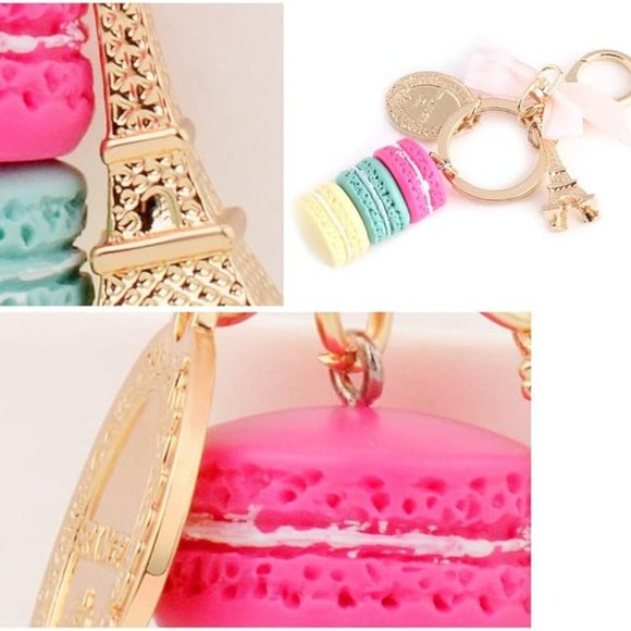 Macaron Purple Yellow Keychain #802 - Picture 6 of 11